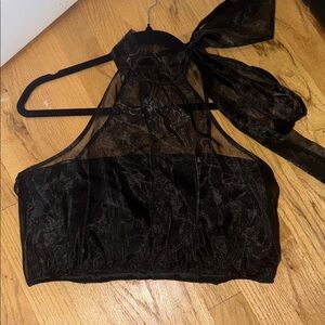 Likely Black Sheer Bra Crop Top